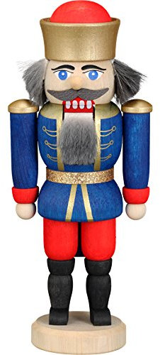 Seiffener Volkskunst Nussknacker König 12 cm (blau)