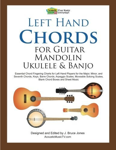 Left Hand Chords for Guitar, Mandolin, Ukulele and Banjo: Essential Chord Fingering Charts for Left Hand Players for the Major, Minor, and Seventh ... Scales, Blank Chord Boxes and Sheet Music by J. Bruce Jones (2012-01-01)