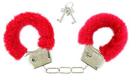 Alsino Plüsch - Handschellen Plüschhandschellen Variante, Farbe wählen:rot