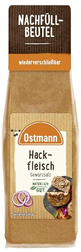 Ostmann Gewürze - Hackfleisch Würzer | Gewürzsalz für Frikadellen, Cevapcici und andere Hackfleisch-Gerichte | Zum Nachfüllen der Streudose | Wiederverschließbare Verpackung | 80 g im Beutel