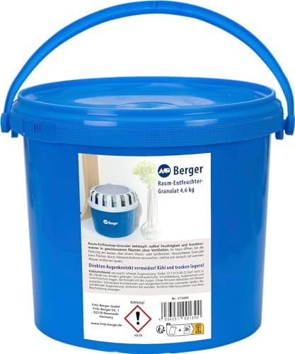 BERGER - Ricarica per deumidificatore d'aria | Granuli di ricarica per deumidificatore d'aria | Assorbitore di umidità | Per caravan, camper, auto, cantina | Antiumidità e Antimuffa