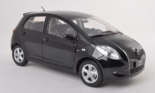 Toyota Yaris, schwarz , 2008, Modellauto, Fertigmodell, Paudi 1:18