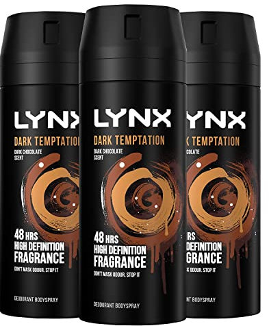 Lynx Dark Temptation Body Spray Deodorant 150ml(pack of 3)
