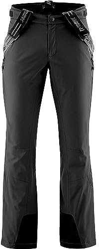 Maier Sports Copper Slim, Enganliegende Herren Skihose, Wasserdichte Schneehose, Stretchmaterial und verstellbarer Bund, PFC-frei, mTHERM Wattierung & mTEX Wetterschutz, Schwarz, Gr. 48 (W33/L32)