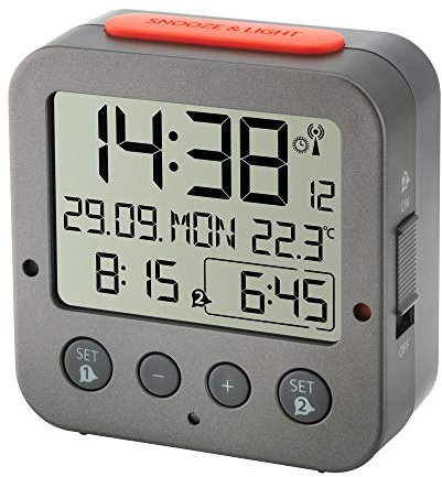 TFA Dostmann 60.2528 Bingo Réveil radio-piloté, anthracite