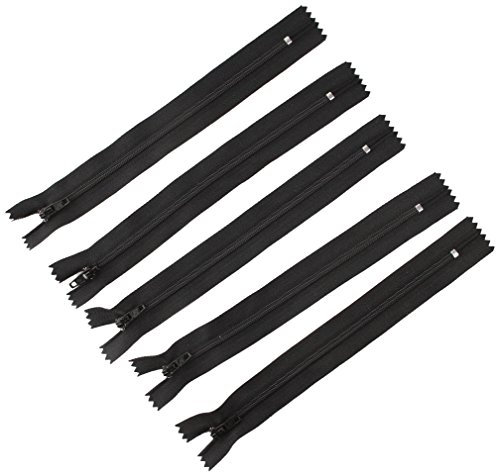 LEDUC (Nylon Reißverschlüsse, Kunststoff, schwarz, 18 cm, 5-teilig