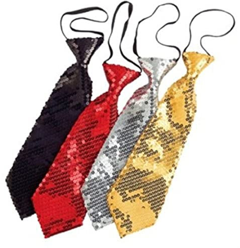 Rubies 6 286062 - Pailetten-Krawatte schwarz