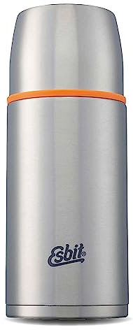 Esbit Classic Isolierflasche 500ml - Thermoskanne für warm & kalt - Thermosflasche mit 2 Bechern - Trinkflasche Edelstahl - Auslaufsicher - Edelstahl
