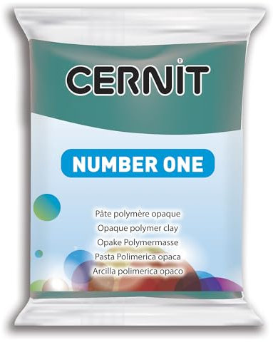 CERNIT CE0900056662C - Un Pain de Pâte Polymère Number one - Pâte à Modeler à Cuire - Couleur vert sapin - Bloc de 56 g