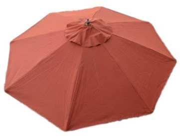 Field & Hawken 2m Terracotta - Octagonal-Round Canopy Parasol | Suggested for 2-4 Persons or Tables up to 1m | Wooden Frame | 2 Part Wooden Pole