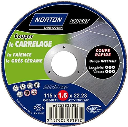 Norton Tronçonnage fin plate expert Carrelage 115 x 1,6 x 22,2