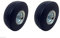 Pack Of 2 x Off Set Galvanised PU Sit On Lawn Mower Wheel Puncture Proof 4.10/3.50-4