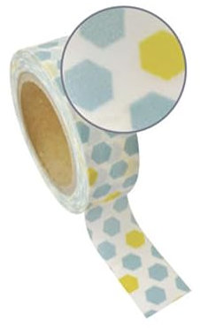 Masking tape avec motifs bleus et jaunes