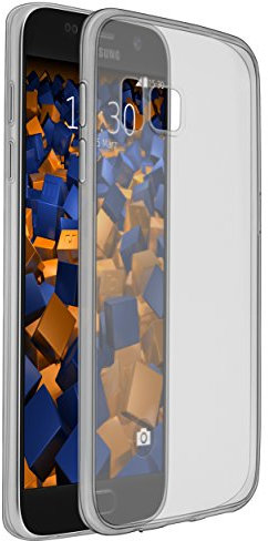 mumbi Hülle kompatibel mit Samsung Galaxy S7 Handy Case Handyhülle dünn, transparent schwarz