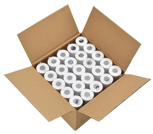 MFLABEL 2 1/4 Thermal Paper Rolls - 50 Rolls of 2.25 x 50' Credit Card Receipt Paper, Compatible with Clover POS, Visa/MasterCard Terminals, & Standard Credit Card Machines