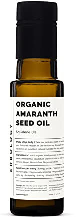 Erbology Organic Amaranth Oil 100ml - Cold-Pressed - Rich in Squalene (8%) and Vitamin E (580% RI) - Regenerate and Nourish - No Additives or Preservatives - Sustainably Sourced - Vegan - GMO-Free