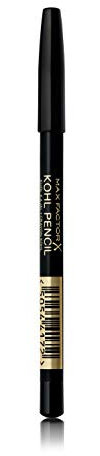 Max Factor Kohl Eyeliner, 20 schwarze, leicht zu verblendende Formel, perfekt für Smokey Eyes Make-up, 4 g (1er Pack)