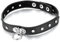 JewelryWe Schmuck Herren Damen Halsband, Sexy Nieten Choker Halsfessel Halsreif großem O-Ring, Leder Legierung, Schwarz Silber