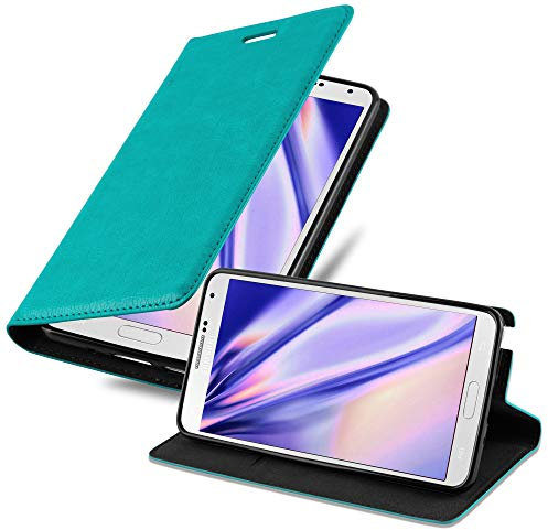 cadorabo Coque pour Samsung Galaxy Note 3 en Turquoise PÉTROLE - Housse Protection avec Fermoire Magnétique, Stand Horizontal et Fente Carte - Portefeuille Etui Poche Folio Case Cover