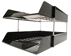 5 Star Office Letter Tray High-impact Polystyrene Foolscap Black