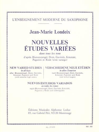 JEAN-MARIE LONDEIX - NOUVELLES ETUDES VARIEES, POUR SAXOPHONE