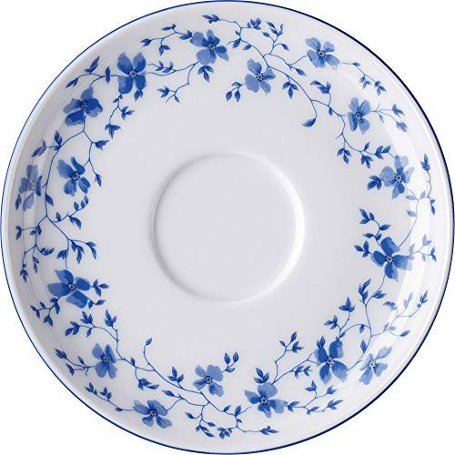 Arzberg Form 1382 Blaublüten Kaffee-Untertasse, Porzellan, White/Blue, 14.4 x 14.4 x 6.8 cm