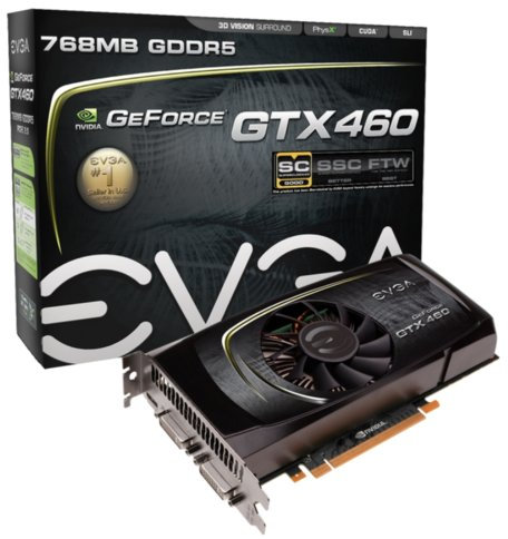 EVGA GeForce GTX460 SC Graphics Card (PCI-E 768MB GDDR5 Memory, HDMI, VGA, DVI, 1 GPU) Full Retail