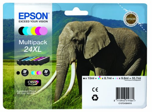 Epson T2438 Multipack 6-Colours XL Elephant Multipack 6-Colours, C13T24384010