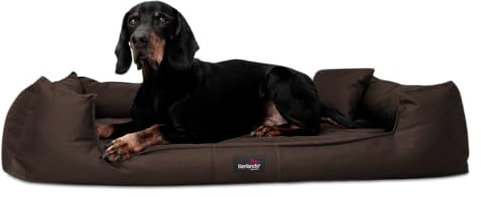 tierlando® Orthopädisches Hundebett Goofy - für große Hunde XL bis XXXL - waschbarer Polyester-Bezug - ideal bei Gelenkproblemen - Größ: 130x100cm Farbe: 01 Braun
