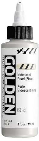High Flow Acrylics by GOLDEN, Iridescent Pearl (Fine), 4 fl. oz. Bottle, Professional Acrylic Paint, Semi-Transparent