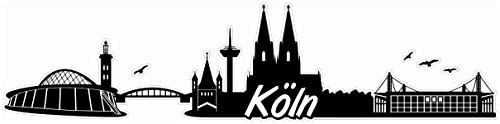 Samunshi® Köln Skyline Aufkleber Sticker Autoaufkleber City Gedruckt - 20x4,8cm schwarz