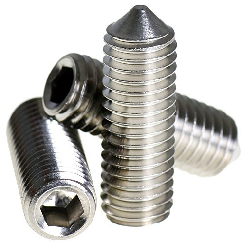 (8mm) M8 x 10 A2 Stainless Steel Cone Point Grub Screws Hex Socket Set Screw DIN 914-10
