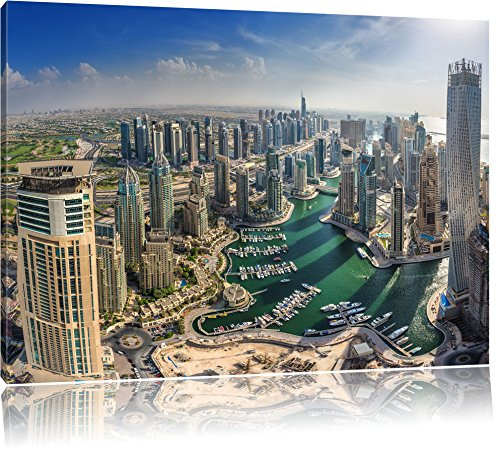 Pixxprint Dubai Hotel Burj al Arab Bild, Größe: 100x70cm, Leinwandbild, fertig gespannt, Wandbild, Dekoration, Kunstdruck, kein Poster