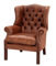 Casa Padrino Luxus Echtleder Ohrensessel Chesterfield Vintage Braun - Sessel mit echtem Leder