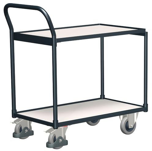 ESD Tischwagen mit 2 Ladeflächen RAL7024 Graphitgrau Rollwagen Etagenwagen