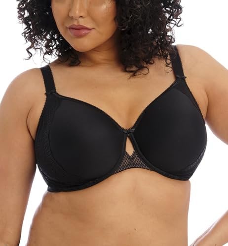 ELOMI Damen Sports BH, Undurchsichtige, Schwarz, 75K