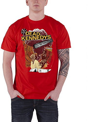 Dead Kennedys T Shirt Kill The Poor offiziell Herren Nue Rot Punk Band Logo S