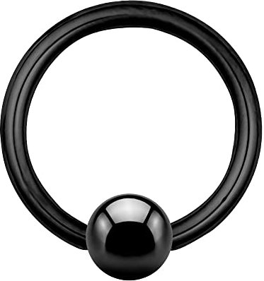 Treuheld Piercing Klemmring - Stahl - Schwarz - 1.6mm [05.] - 1.6 x 10 mm (Kugel: 4mm)