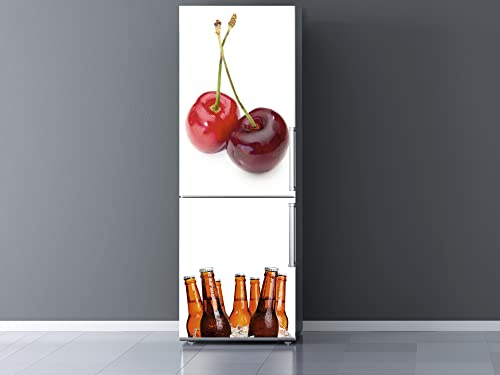 Vinyl für Kühlschrank, Kirschen, verschiedene Größen, 185 x 60 cm, starker Klebstoff, elegantes Design