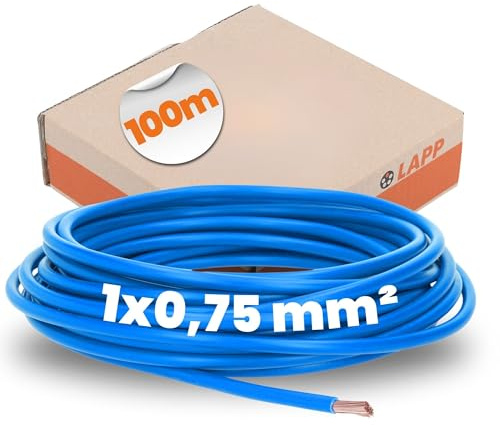LappKabel LAPP 4510022 - Cavo H05V-K 1 x 0,75 mm², 100 m, Blu | Filo unipolare flessibile in rame per cablaggio quadri elettrici e impianti, rivestimento PVC di classe 5