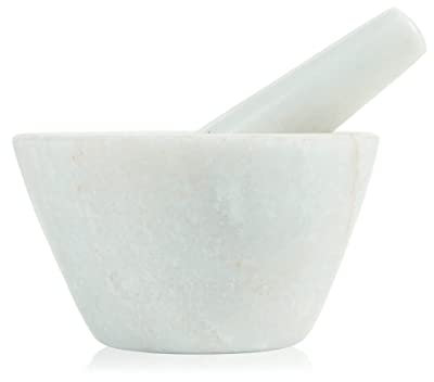 Mortier Spicy de Boska/Va au lave-vaisselle/Marbre élégant/Mortier et pilon/Blanc / ⌀ 10 cm