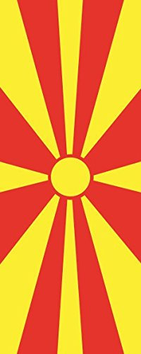 U24 Fahne Flagge Mazedonien im Hochformat Premiumqualität 150 x 400 cm