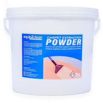 Equip2clean Carpet Cleaner Solution Powder 5kg | Upholstery Cleaner Solution for Extraction Machines | Low Foam Formula with Degreasing Action | Carpet Cleaning Solution for Home & Professional Use