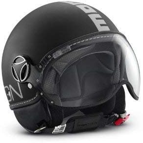 CASCO JET MOMO DESIGN FIGHTER CLASSIC (S, NERO OPACO ARGENTO (DECALDO))