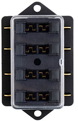 EE SUPPORT™ 4-Fach Sicherungsträger Sicherungshalter ATO ATC 12V 24V Auto Sicherungskasten Flachsicherungen Sicherungsdose