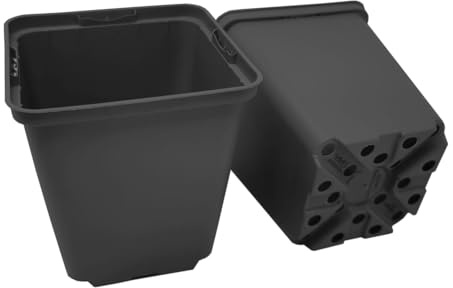 GREEN24 10 St. Pflanztöpfe 9x9x9,5cm Vierecktopf Profi Anzuchttopf Pflanztopf Blumentopf Vierkant-Töpfe (10, 9x9x9.5)