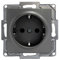 Gunsan Visage 1-fach Steckdose Unterputz Dunkelsilber, 1281700252115, 250V, 16A, Steckklemmen-System, Einsatz ohne Rahmen