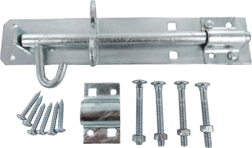 Merriway BH04255 200mm (8) Type 2A Brenton Padbolt 200mm (8) | Sliding Bolt Lock with Fittings | Rust-Proof Door & Gate Security Latch | For Sheds, Garages, Indoor & Outdoor Use