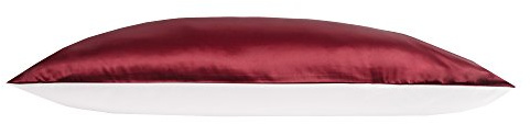 Jasmine Silk 100% Pure Mulberry Silk 19 Momme Charmeuse Silk Pillowcase With Cotton underside for Hair and Skin 1pc 50 x 75 cm Hypoallergenic Envelope Closure (Burgundy)