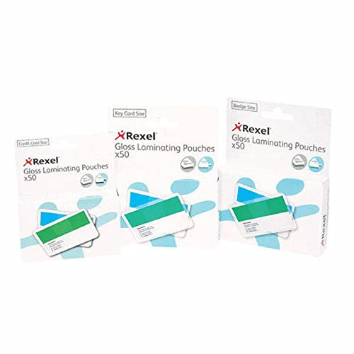 ACCO REXEL Laminierfolien Visitenkarten Credit Card Format 54 x 86 mm 50 Stk. 2 x 125 micron (250mic) - glänzend